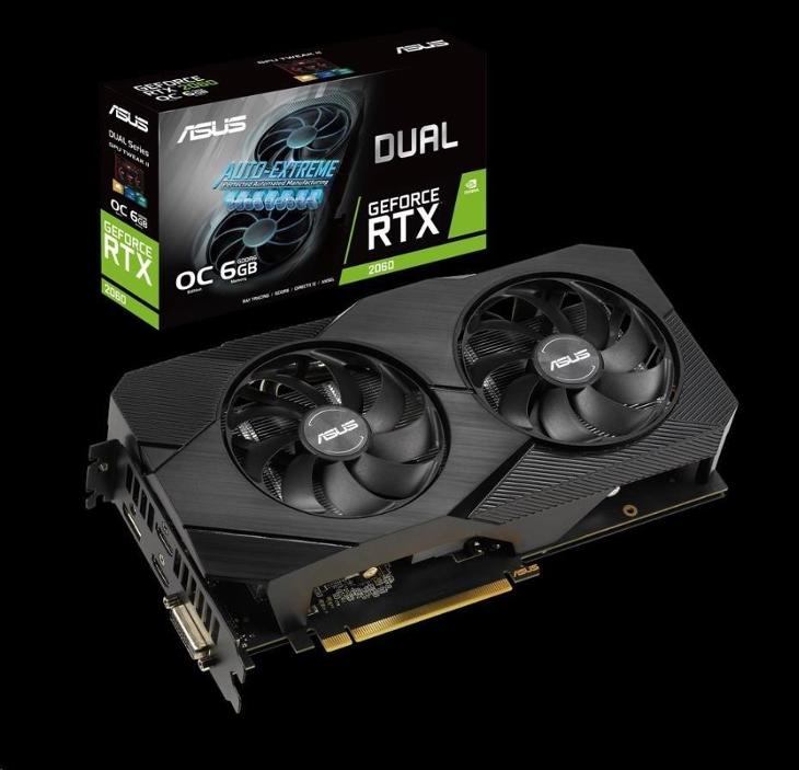 ASUS VGA NVIDIA DUAL-RTX2060-O6G-EVO, RTX 2060, 6GB GDDR6, 2xHDMI