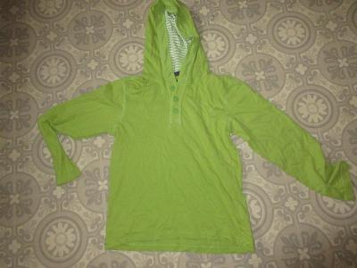 H&M  triko dětské  zelené s knoflíky  s kapucí  8_10.let