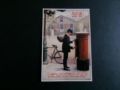 Pohlednice Anglie pošta provoz číslovaná propaganda pošták schránka 