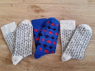 Pánská/dámská sada barevných ponožek, v balení 3ks, vel. 44-45, nové