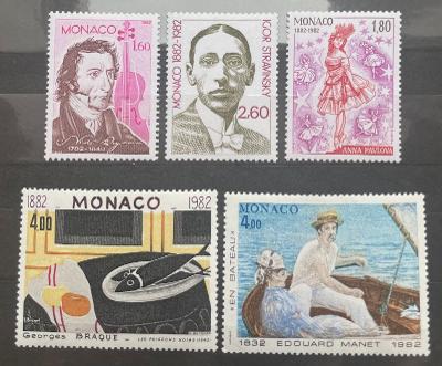 Monako 1982 Mi.1553-57 kompletní série**