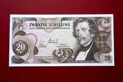 bankovka 20 Schilling Rakousko 1967 Semmering     Luxusní