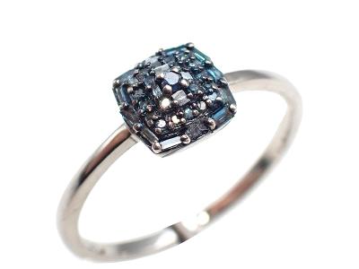 Luxusní prsten s modrými diamanty- 0,22ct/ certifikát !!!