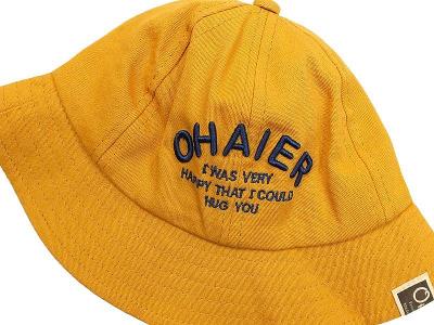 JAKO NOVÝ! Hořčicový, bavlněný klobouček Ohaier, vel.+-12msc
