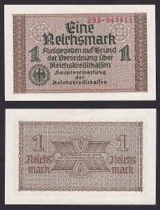 NĚMECKO 1 Reichsmark 1940-1945 P-R136a Ro. 551 UNC