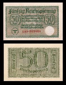 NĚMECKO 50 Reichspfennig 1940-1945 P-R135 Ro. 550 UNC