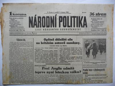 Staré noviny - Národní politika - číslo 40. z 9. února roku 1941