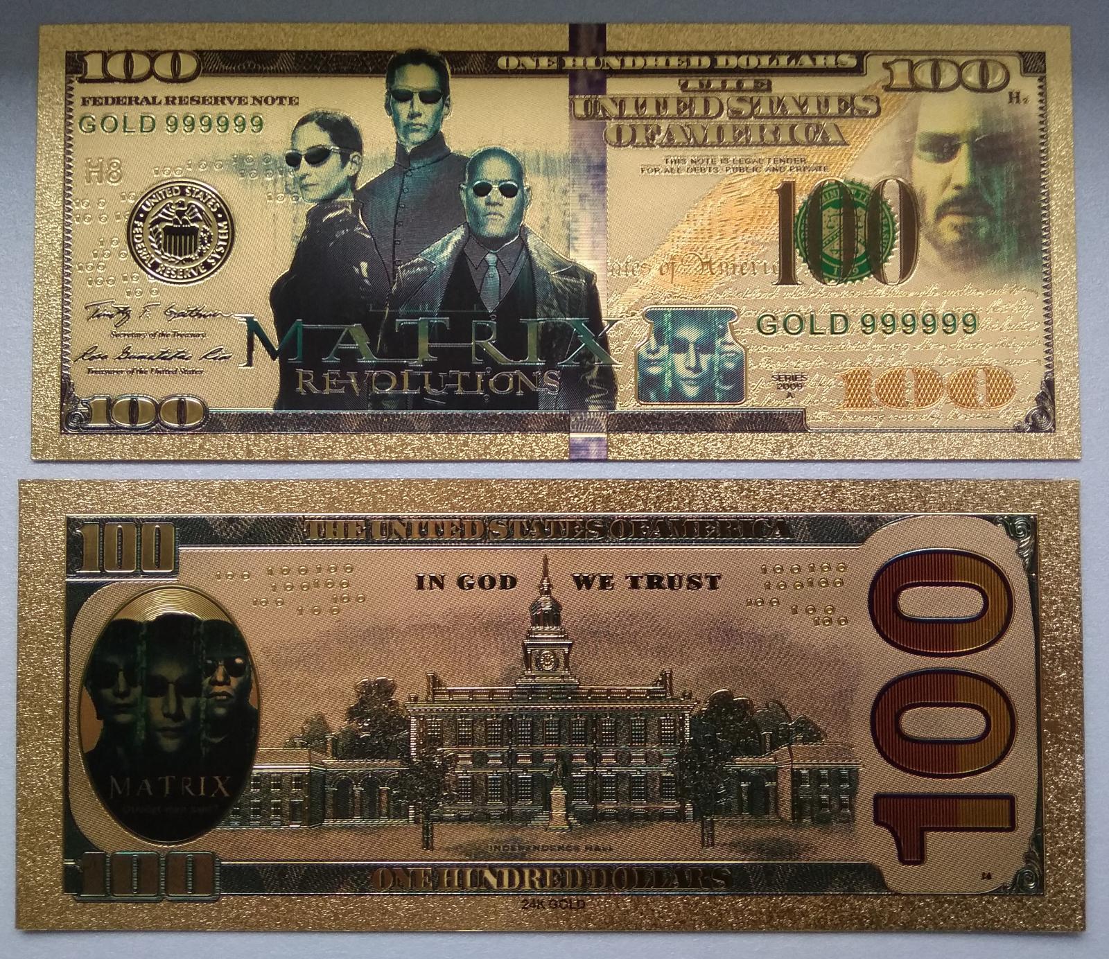Matrix - 100 zlatých dolárov - Zberateľstvo