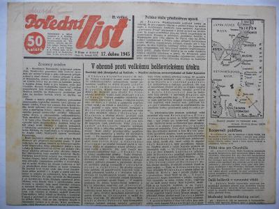 Staré noviny - Polední list - číslo 91. ze 17. dubna roku 1945
