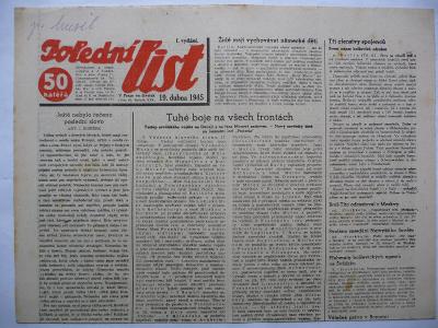 Staré noviny - Polední list - číslo 93. z 19. dubna roku 1945