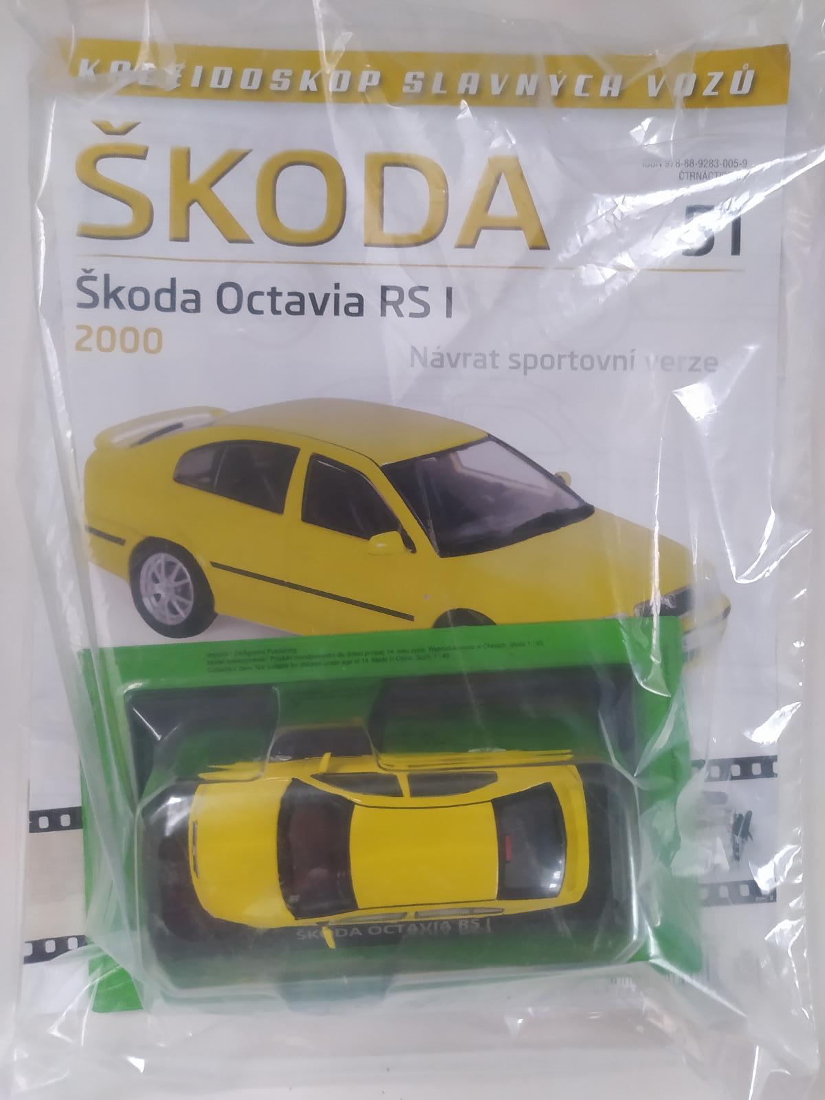 DeAgostini, Skoda Octavia RS I 2000, Scale 1:43, Diecast Miniature, Czech  Collection Kaleidoskop Slavnych Vozu Casopiss without Fascicle, Base with