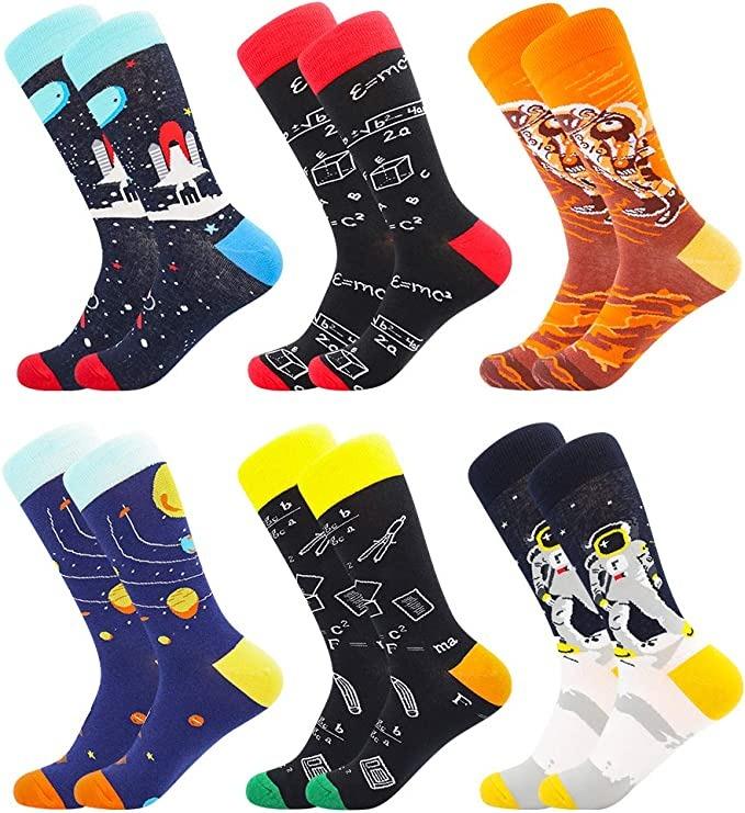 6 párov Zábavných ponožiek BONANGEL/ Space Patrol / Od 0,00 € |076| - Oblečenie, obuv a doplnky