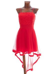 S/M Červené dámské šaty s dlouhou tylovou sukní