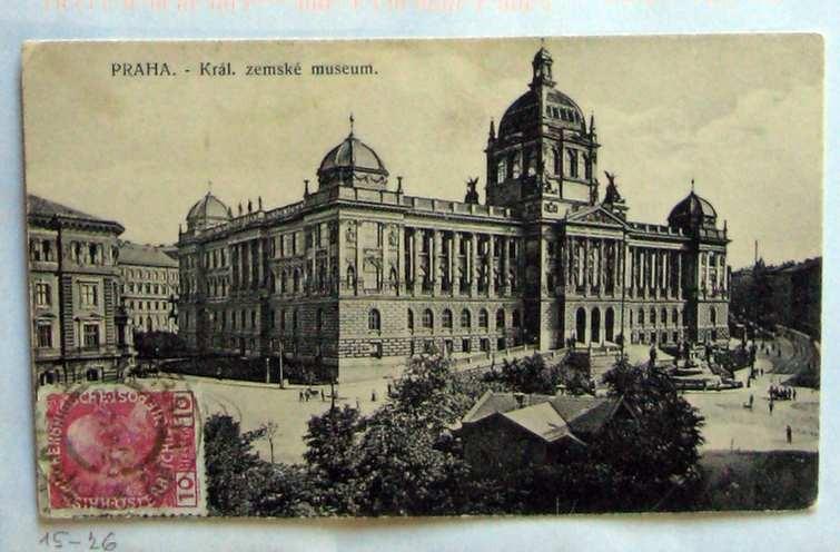 Pohľad 1913 Praha Múzeum poslané do Holandska / 15-26 - Pohľadnice miestopis
