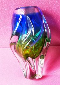Stará krásná váza - hutní sklo - Železný Brod