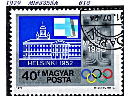 Maďarsko  1979, olympijská města - radnice a katedrála Helsinky