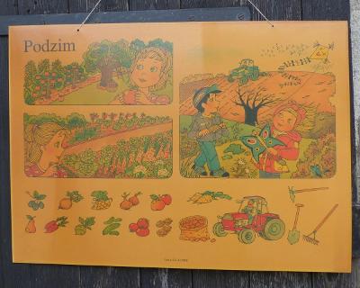 Podzim, školní výuková tabule Švejdová, výukový obraz