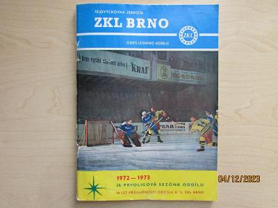 hokejová ročenka Zkl  Zetor Kometa Brno 1972/73