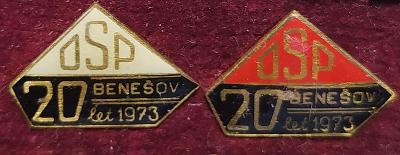 P192 Odznak stavebnictví - OSP Benešov 20let, 1973 - 2ks