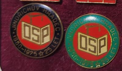 P192 Odznak stavebnictví - OSP Jindřichův Hradec  1950-75  -  2ks