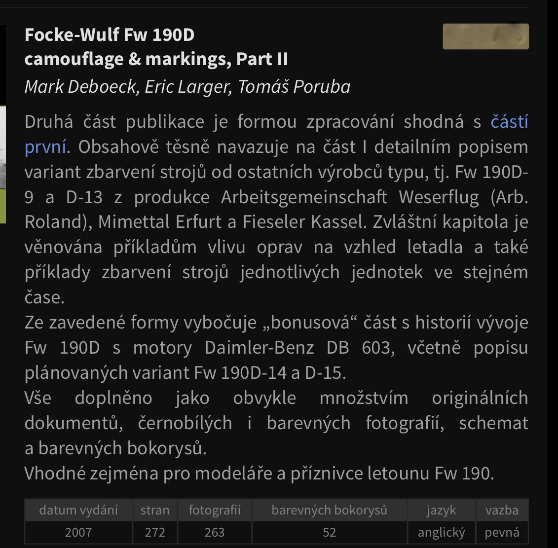 Focke Wulf Fw 190d Camouflage And Markings Part Ii Vydavatelství Japo