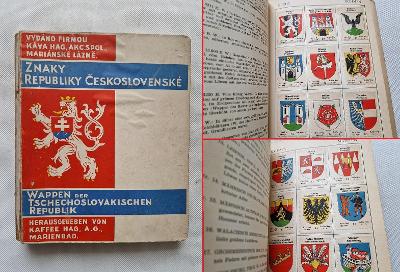 Album na reklamní obrázky známky heraldika znaky káva Hag cca 1933