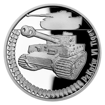Stříbrná mince Obrněná technika - PzKpfw VI Tiger proof