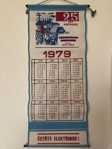 plátěný kalendář z roku 1979