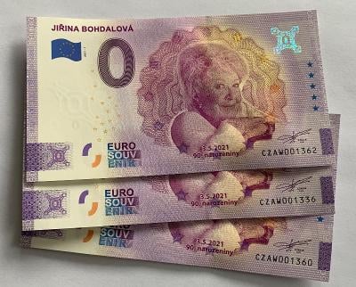 0 Euro Souvenir bankovka Jiřina Bohdalová