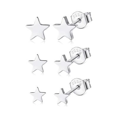 Stříbrné minimalistické náušnice - hvězdy 