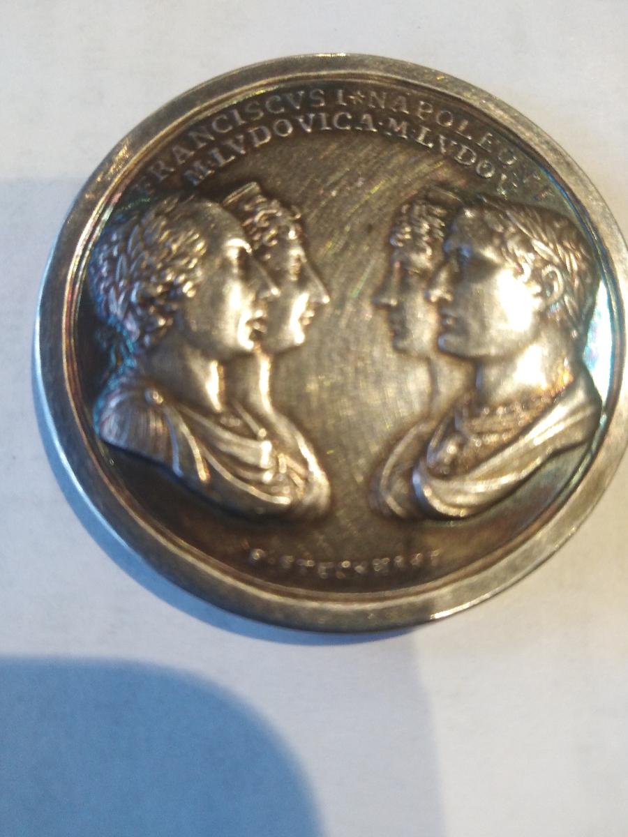 Strieborná medaila svadba Napoleona - Numizmatika