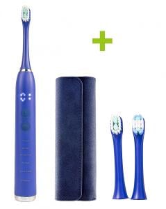 Elektrický zubní kartáček OXE Sonic T1, pouzdro, hlavice, modrá