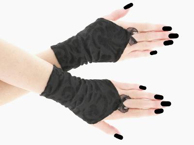 NOVÉ Dámské černé rukavice plesové společenské večerní návleky vel. M