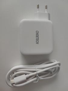 Choetech 100W GaN nabíječka bílá + USB-C kabel 2m