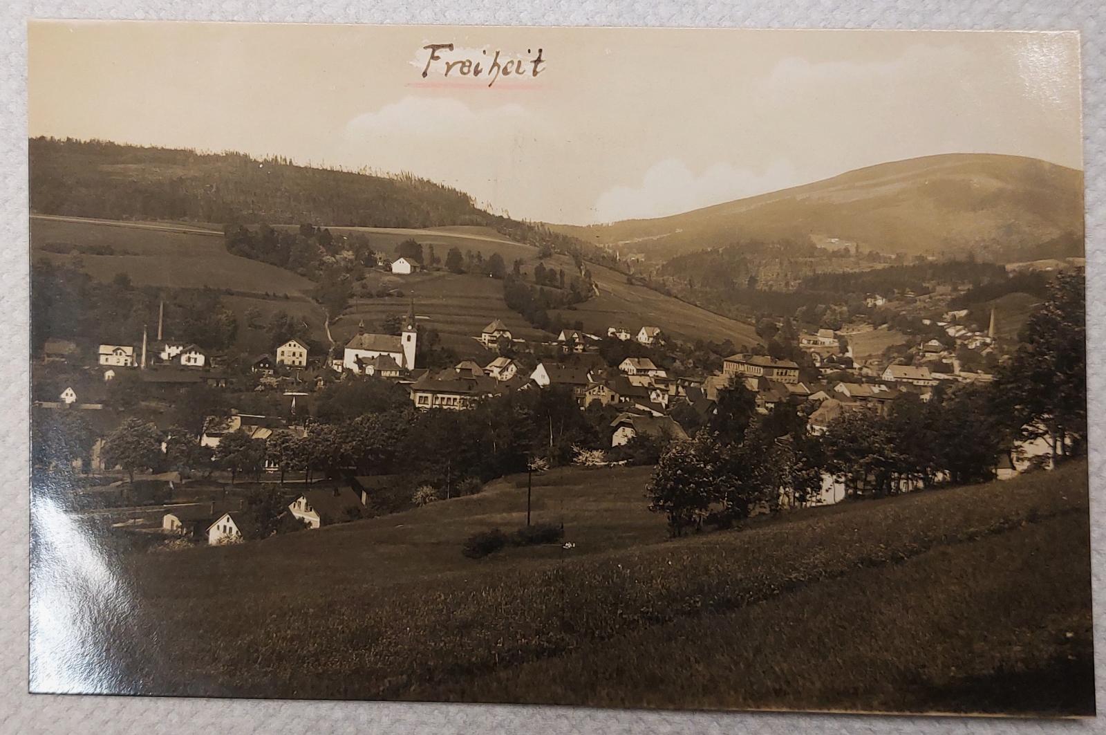 Sloboda v Krkonošiach celkový pohľad - čistá 1930 - Pohľadnice miestopis