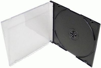 Obal na 1 ks CD SLIM (tenký) plastový - tmavý vnitřek - 50 kusů sada