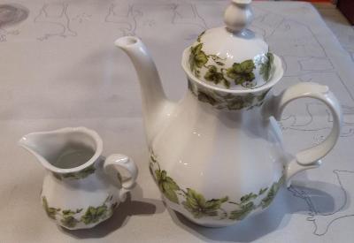 Wunsiedel - Porcelánová čajová konvice + malá konvička