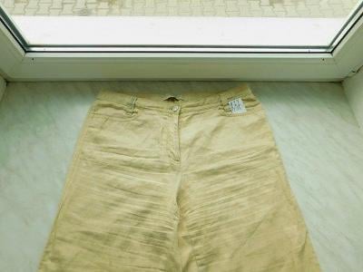 Pěkné béžové širší kalhoty - LEN, Brax, 42, pas 84, dél.108,č.837
