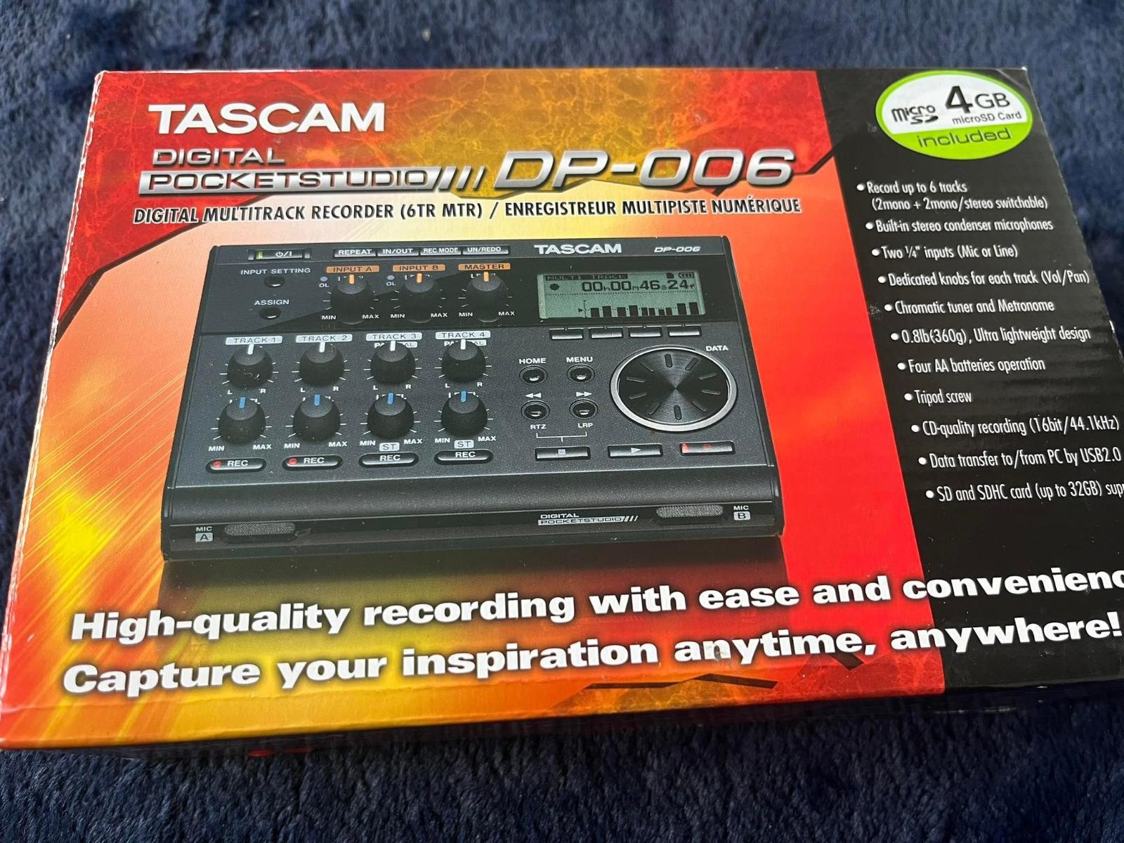 TASCAM DP-006 - vreckové nahrávacie štúdio, 6 stôp. - Hudobné nástroje a aparatúry