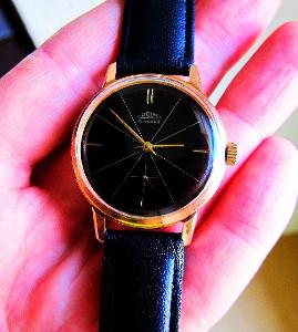 Vzácné pozlacené hodinky PRIM "BRUSEL" 15 jewels - funkční