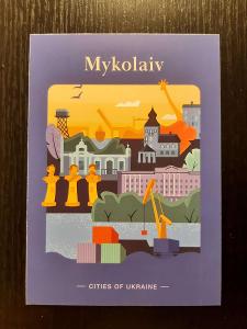 ✅ AUKCE! EVROPA –⁠ UKRAJINA; ART pohlednice Mykolajiv, NE rusko