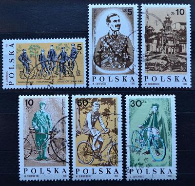 POLSKO, 1986. Historie cyklistiky, MiNr.3069-3074, kompl. / B-963a