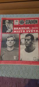 Stadión- staré číslo časopisu Stadión 1970 - RARITKA - Brazílie