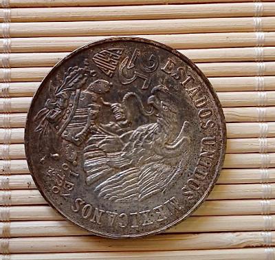 Pamětní stříbrná mince v patině - Mexico 25 pesos 1968 OLIMPIADA