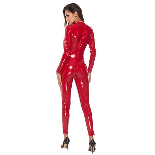Sexy PVC lack catsuit so zipsom cez rozkrok 2085 - Erotická bielizeň, obuv