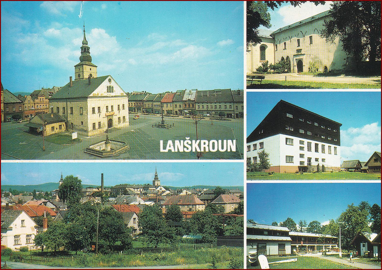 Lanškroun * zámek, části města, okénková * Ústí nad Orlicí * B003 - Pohlednice místopis
