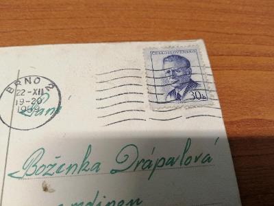 Poštovní známka, ražená - státník, na pohlednici - 30h