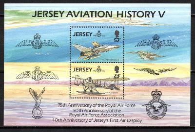 Jersey 1993 Bl.7 7€ 75 rokov RAF, Stíhačky a lietadlá histórie