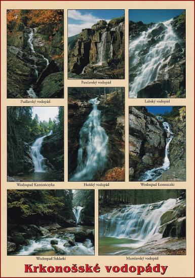 Krkonoše * vodopády, Pančavský, Pudlavský, Huťský, okénková * B478 - Pohlednice místopis