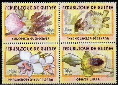 Guinea-Orchideje 2002**  Mi.3402A-3405A / 10 €